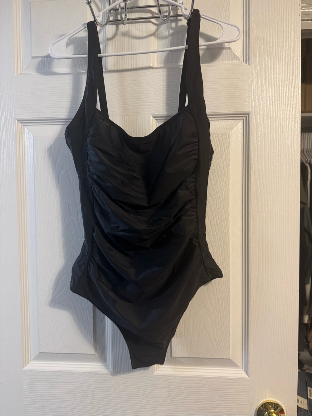 Black Ruched One-Piece Swimsuit